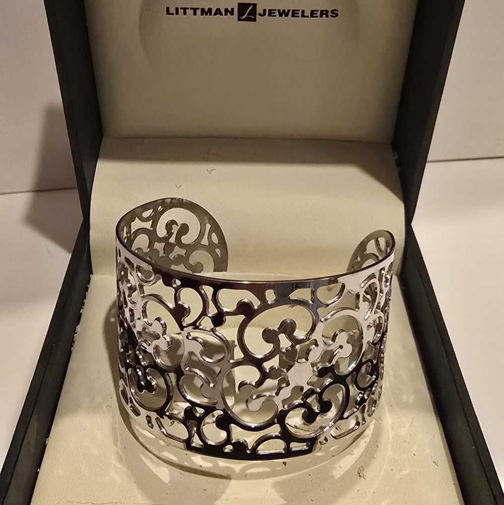 Tiff-Inspired Littman Jewelers Silver Cuff Bracelet